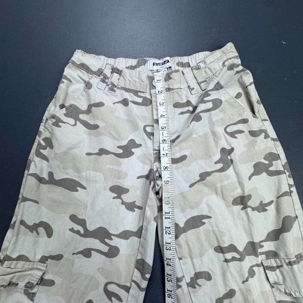 RSQ Camo Cargo Pants Women's XS Tan Beige Utility Straight Leg Cotton Workwear - Picture 5 of 11